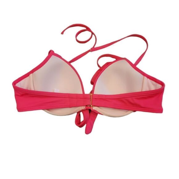 NWOT Victoria's Secret Hot Pink Wrap Around Halter Bikini Top and Bottoms 34B M - Picture 5 of 11